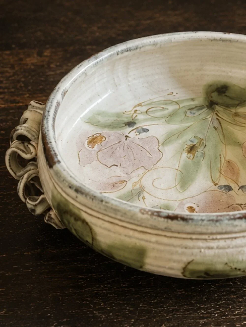 Vintage Signed Oversized Artisan Hand-Painted French Provence Art Pottery Bowl